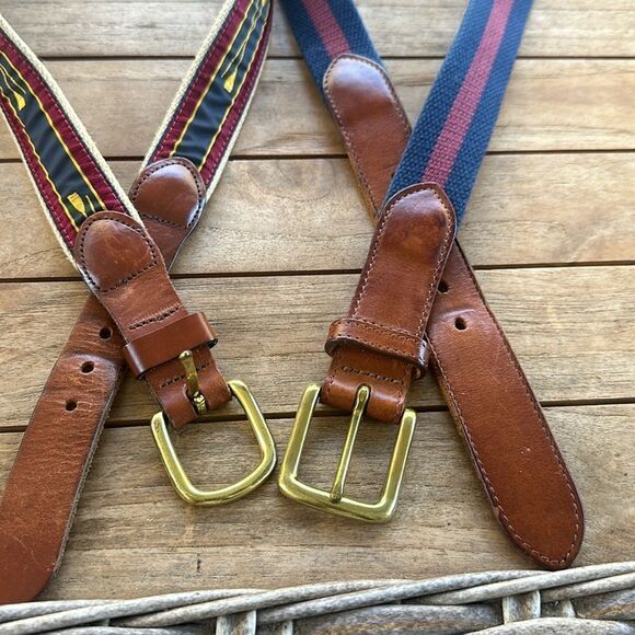Hand Made Leather & Canvas Belt Bundle (2) 38 - Picture 2 of 5